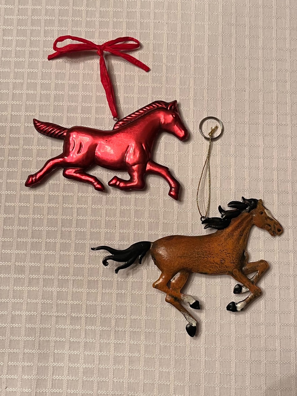 Metal Horse Ornaments (Set of 2)